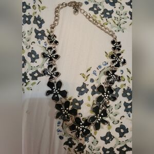Black Floral Necklace